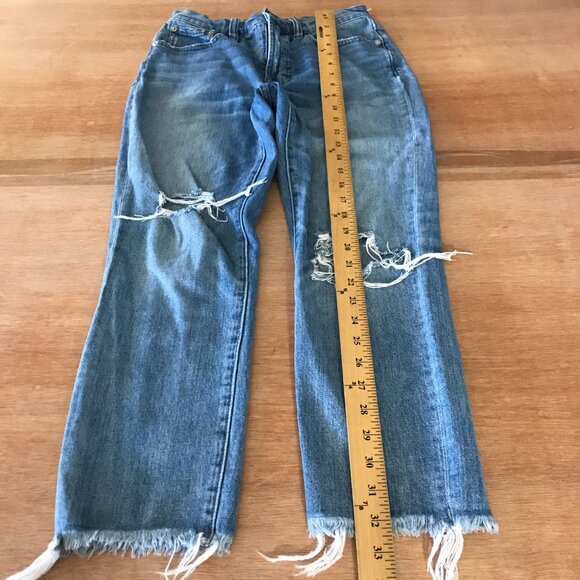 Madewell the Perfect Vintage Jean Women 27 Blue High Rise Distressed Raw Hem - Picture 5 of 13